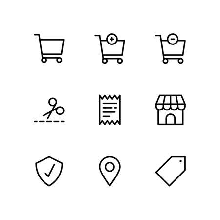 Online Shopping Icon Set. Vector illustrationのイラスト素材