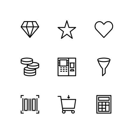 Payment and Money Line Icons. Vector illustrationのイラスト素材
