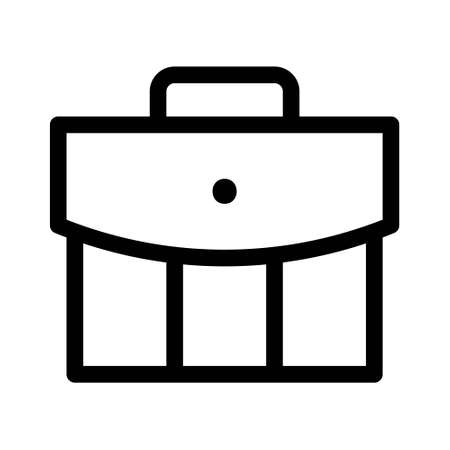 Briefcase line icon, outline vector symbol, linear style pictogram isolated on white. Suitcase, portfolio symbol, logo illustration.のイラスト素材