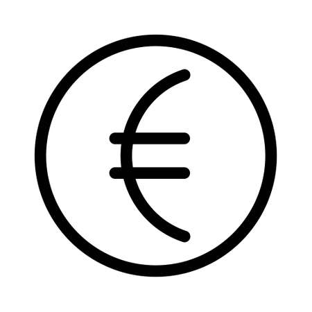 Euro vector icon in flat design. Vector illustration of the euro symbol.のイラスト素材