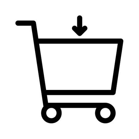 Download shopping cart icon. flat illustration of download shopping cart vector icon. download shopping cart sign symbolのイラスト素材