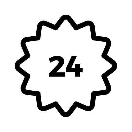 24 hours icon on white background. Vector illustrationのイラスト素材