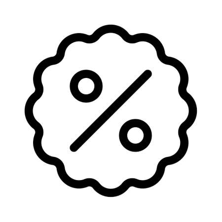 Percentage vector icon on white background. Vector illustrationのイラスト素材
