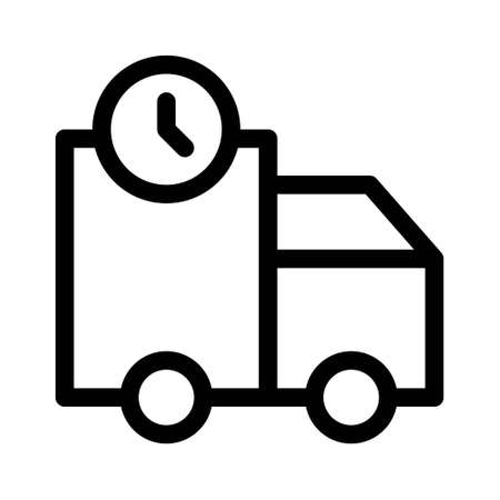 Fast delivery car icon, fast delivery, fast moving, line symbol on white backgroundのイラスト素材