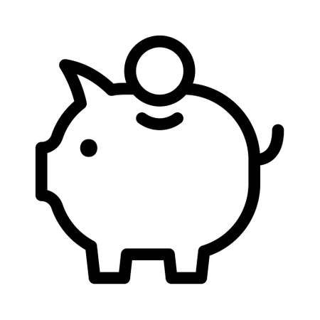 Pig bank icon isolated on white background. Vector illustrationのイラスト素材