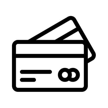 Debit card icon, linear style pictogram isolated on white background. Vector illustrationのイラスト素材