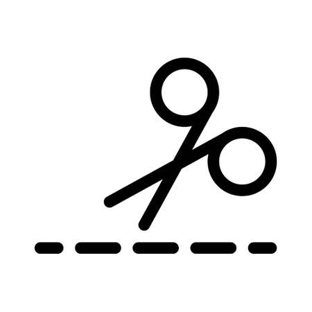 Scissors icon for cut marks on white background. Vector illustrationのイラスト素材