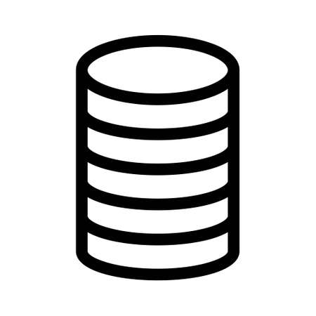 Coins icon isolated on white background. Line money symbol for web site design, app, UI. Vector illustrationのイラスト素材