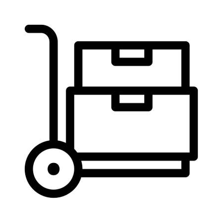 Hand truck icon with boxes on white background. Vector illustrationのイラスト素材