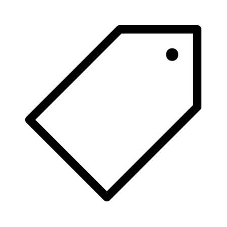 Price tag icon. Label tag icon for websites and apps. Sales tag icon on white background. Flat line vector illustrationのイラスト素材