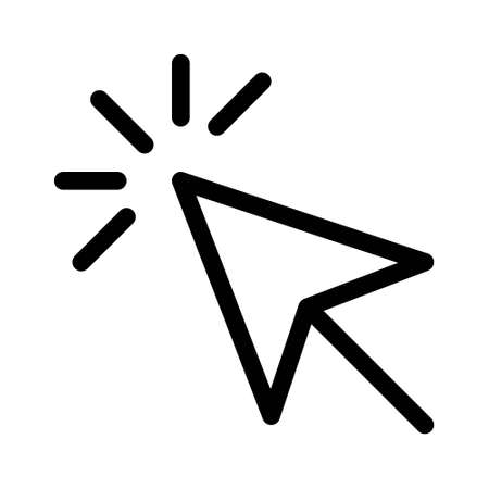 Cursor line icon. Vector symbol in modern flat style on white background. Click arrowのイラスト素材