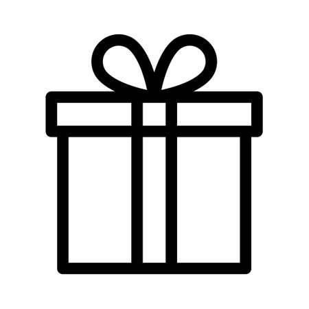Gift box icon on white background. Vector illustrationのイラスト素材