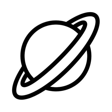 Saturn icon on white background. Element for space design. Science space objectのイラスト素材