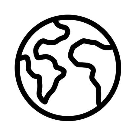 Planet Earth icon on white background. Element for space design. Science space objectのイラスト素材