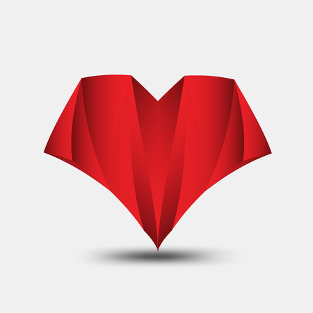 Red heart polygonal, heart iconのイラスト素材