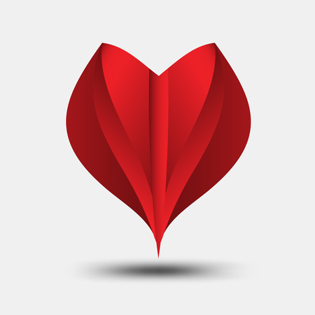 Red heart polygonal, heart iconのイラスト素材