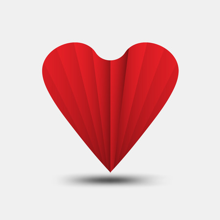 Red heart polygonal, heart iconのイラスト素材