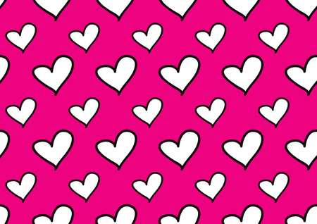 Seamless patterns with black hearts, Love background, heart shape vector, valentines day, texture, cloth, wedding wallpaper, textiles, scrapbook, gift wrapping paper, romance conceptのイラスト素材
