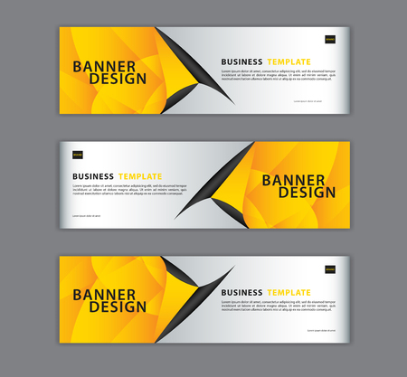 Polygonal banner design template vector illustration, Geometric, Abstract background, texture, advetisement layout. advertising header for website. Graphic for billboard, gift vouchre, card. Yellow conceptのイラスト素材