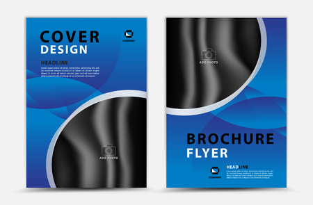 Blue cover template vector design, brochure flyer, annual report, mgazine ad, advertisement, book cover layout, poster, catalog, newspaper, creative idea Real Estate, blue abstract background, a4のイラスト素材