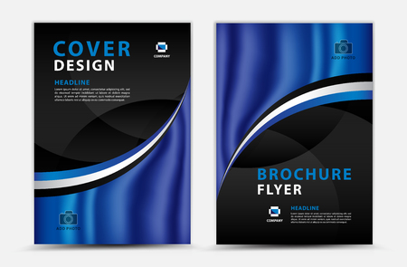 Blue cover template vector design, brochure flyer, annual report, mgazine ad, advertisement, book cover layout, poster, catalog, newspaper, creative idea Real Estate, blue abstract background, a4のイラスト素材
