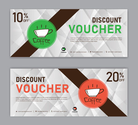 Coffee coupon discount template, Gift voucher, label, banner, advertisement, business vector eps10のイラスト素材