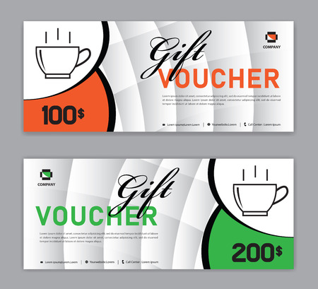 Coffee coupon discount template, Gift voucher, label, banner, advertisement, business vector eps10のイラスト素材
