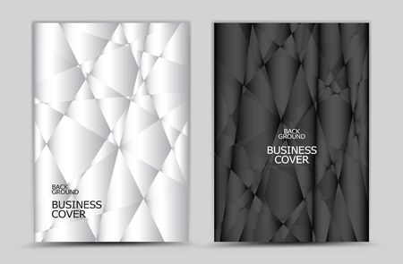 Black and white Polygon background vector, Book, cover design, annual report, business flyer, web texture, graphic design elementsのイラスト素材