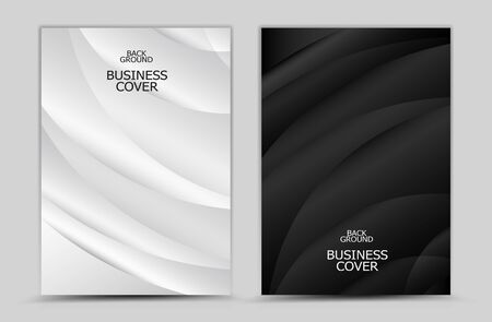 Business cover design, Black and white abstract background vector, Book cover, annual report, brochure flyer, web texture, graphic design templateのイラスト素材