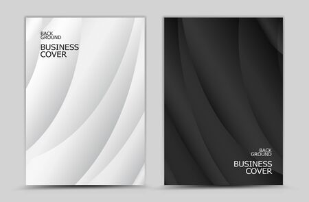 Business cover design, Black and white abstract background vector, Book cover, annual report, brochure flyer, web texture, graphic design templateのイラスト素材