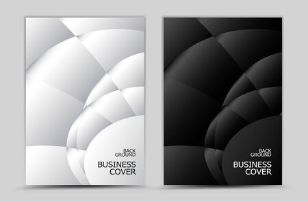 Business cover design, Black and white abstract background vector, Book cover, annual report, brochure flyer, web texture, graphic design templateのイラスト素材