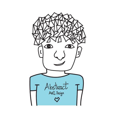 Man character vector design, Boy teen cartoon, isolated objectのイラスト素材
