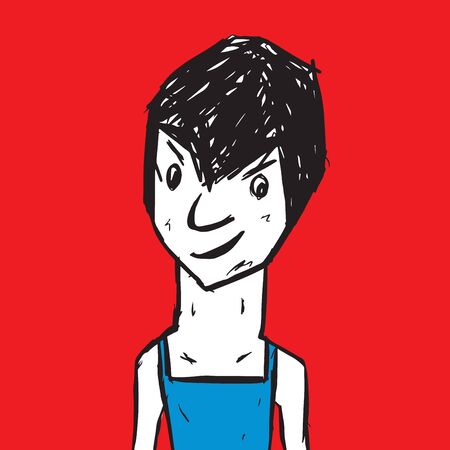 Man character vector design, Boy teen cartoon, isolated object, hand drawn handsome manのイラスト素材