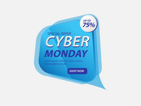 Cyber monday banner template vector illustration, web banner, discount iconのイラスト素材