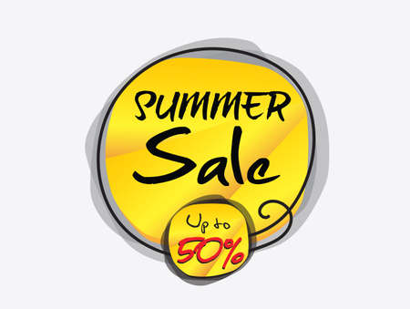 Summer sale banner template vector illustration, web banner, discount iconのイラスト素材