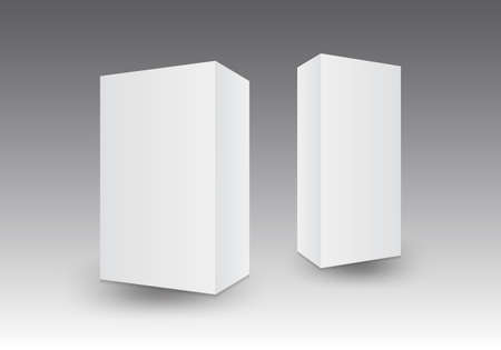 White 3D packaging box vector illustration, packaging design, product designのイラスト素材