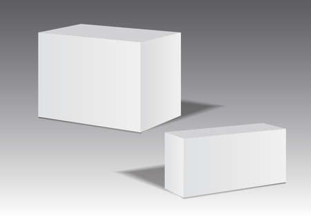 White 3D packaging box vector illustration, packaging design, product designのイラスト素材