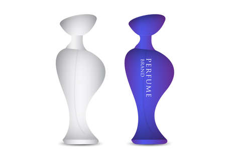 Perfume bottle isolated realistic vector 3D illustration, packaging design, product designのイラスト素材