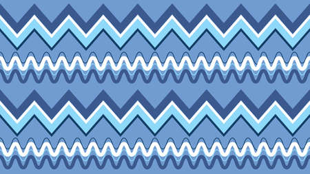 Blue abstract Background Zigzag shape, seamless pattern, minimal design, fabric texture,  hipster fashion design, vector illustrationのイラスト素材