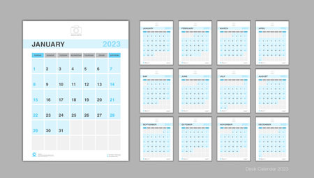 Calendar 2023 template Vectorのイラスト素材