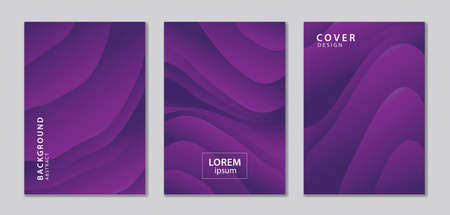 Abstract vector covers design template. Purple cover template. gradient background. Wave Background for decoration presentation, brochure, flyer, catalog, poster, book, magazine, banner, web pageのイラスト素材