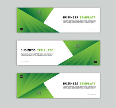 Green banner template vector illustration, Geometric banner design, green web background, polygonal Abstract background, web page, header for website, billboard, gift voucher, card, social media postのイラスト素材