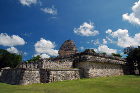 Ancient Mayan Observatory found among Ruins in Yucatanの写真素材