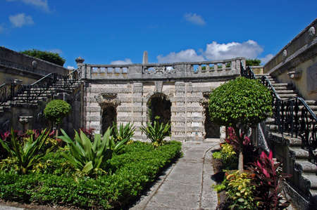 Garden Court with Balcony on Miami Estate の写真素材