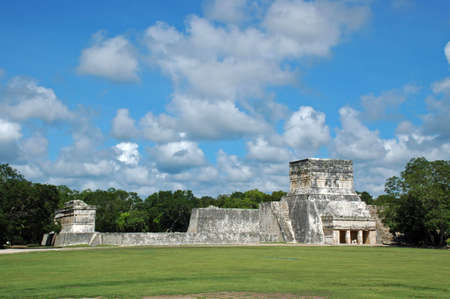 Distant Panoramic view of Mayan Ball Court Complex