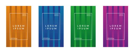 Retro Abstract Background with Gradient Stripes. Abstract Stripes Stroke. Trendy Linear Banner Cover for Landing Page. Vintage Background with Vibrant Blend Colors Poster.のイラスト素材