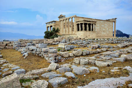 Panoramic view of erecteion temple, athensの写真素材