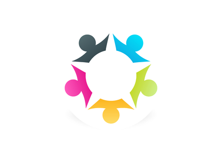teamwork star success busines logo design vectorのイラスト素材
