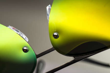 Sunglasses with green glasses, largeの写真素材