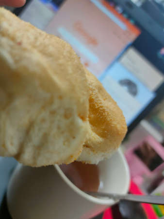 Small pan desal bread with a coffee